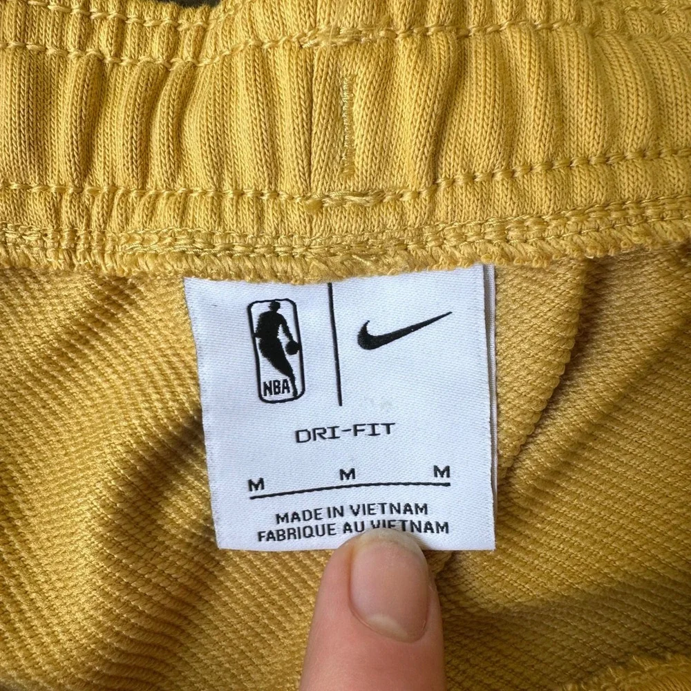 Nike Golden State Warriors Sweatpants Mens Medium Yellow Athletic Dri-FIT NBA
